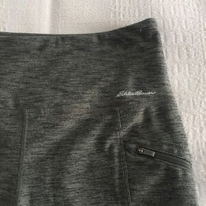 Eddie Bauer Womens Trail Tight Leggings Size M Olive High Rise Zipper Pockets